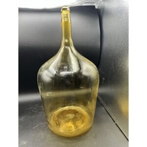 15.50" Antique Italian Yellow Amber Demijohn Utility Bottle
